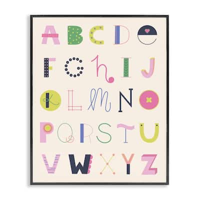 Stupell Eclectic Alphabet Letters Framed Giclee Art Design By Sazerelli Designs