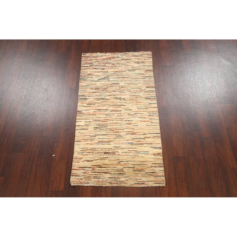 Modern Gabbeh Kashkoli Oriental Kitchen Area Rug Wool Hand-Knotted - 2'6" x 4'8"