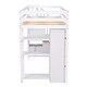 preview thumbnail 9 of 18, Twin size Loft Bed with Storage Drawers ,Desk and Stairs, Wooden Loft Bed with Shelves, No box spring required- White