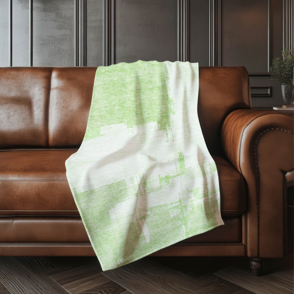 Premium Machine Washable Abstract Contemporary Sherpa Throw Blanket