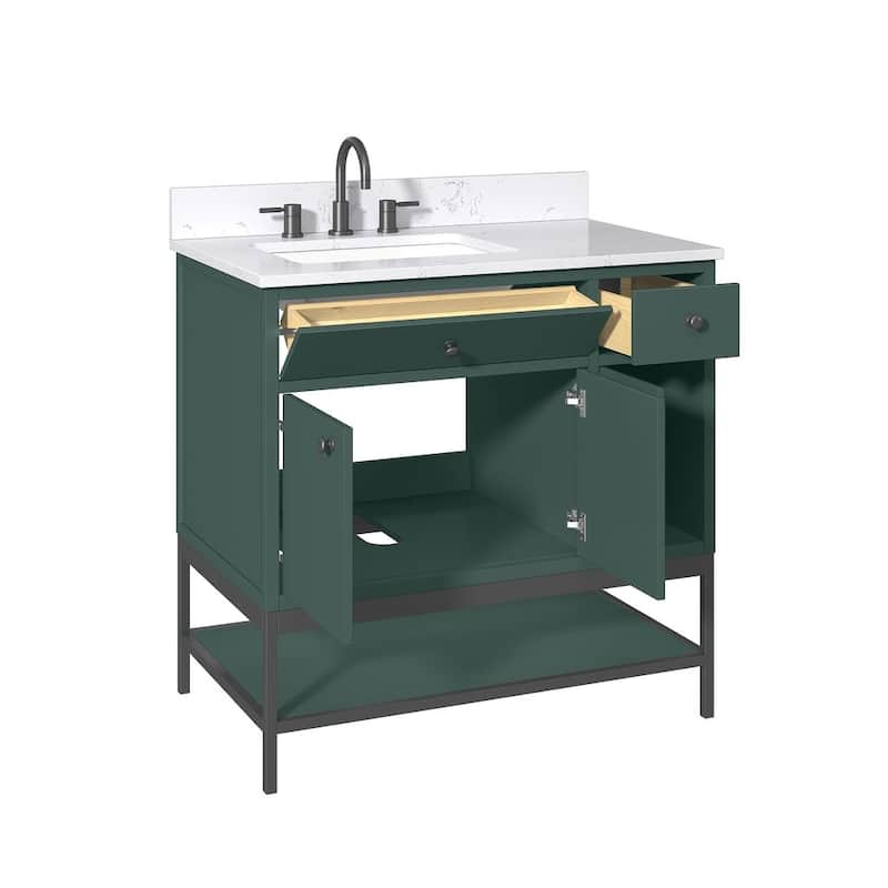 Avanity Paisley 36 in. Single Sink Vanity with Cala White Engineered Top