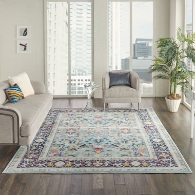 Nourison Global Vintage Vintage Modern Teal/Multicolor Persian Area Rug