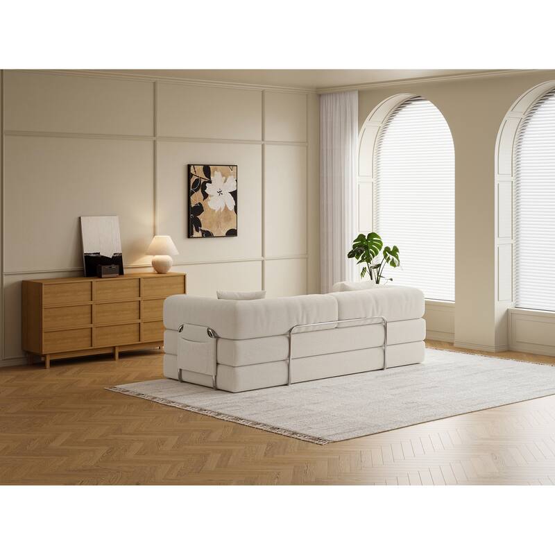 Modular Sectional Sofa,Convertible Pudding Block Sofa, Floor Standing Sofa Bed Arm Comfort Sofa Bed