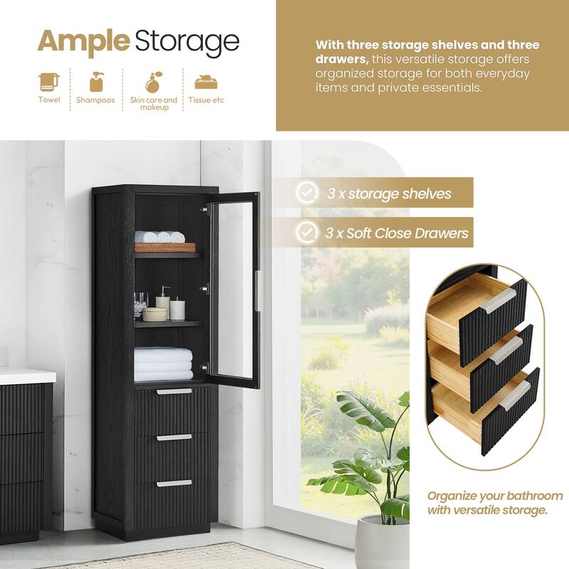 Santarem Solid Wood Bathroom Storage Cabinet