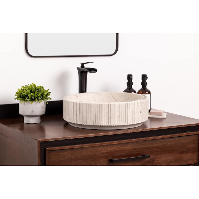Natural Stone Vessel Bathroom Sink - Burj Marble