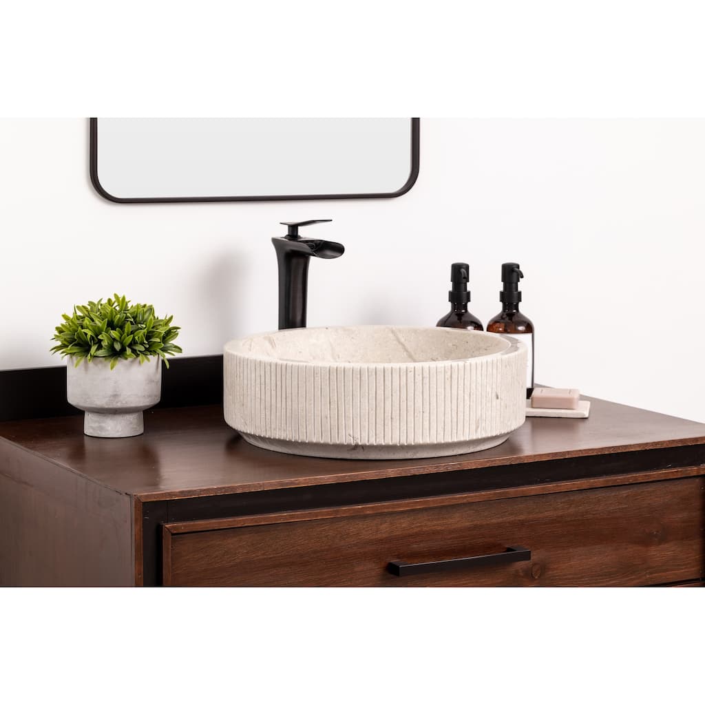 Natural Stone Vessel Bathroom Sink - Burj Marble