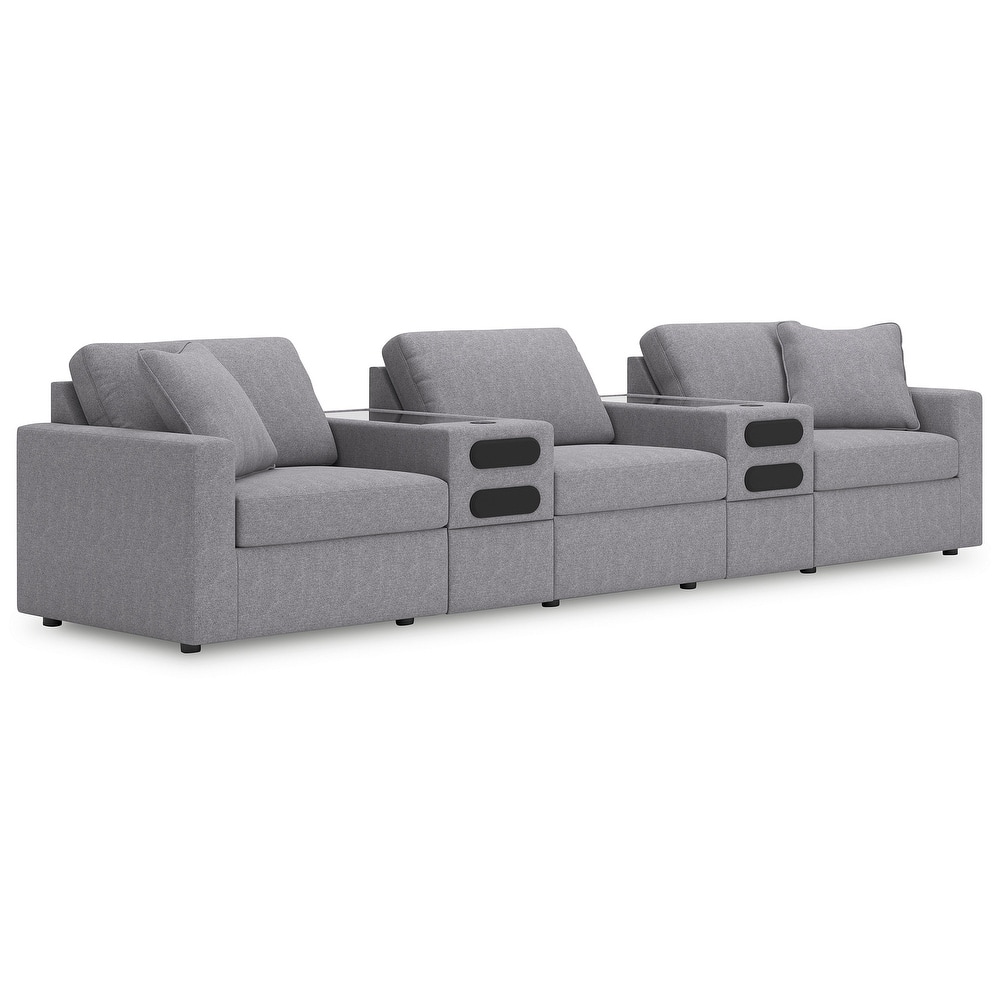 Signature Design by Ashley Modmax 5-Piece Sectional with Audio Consoles - 142"W x 32"D x 36"H