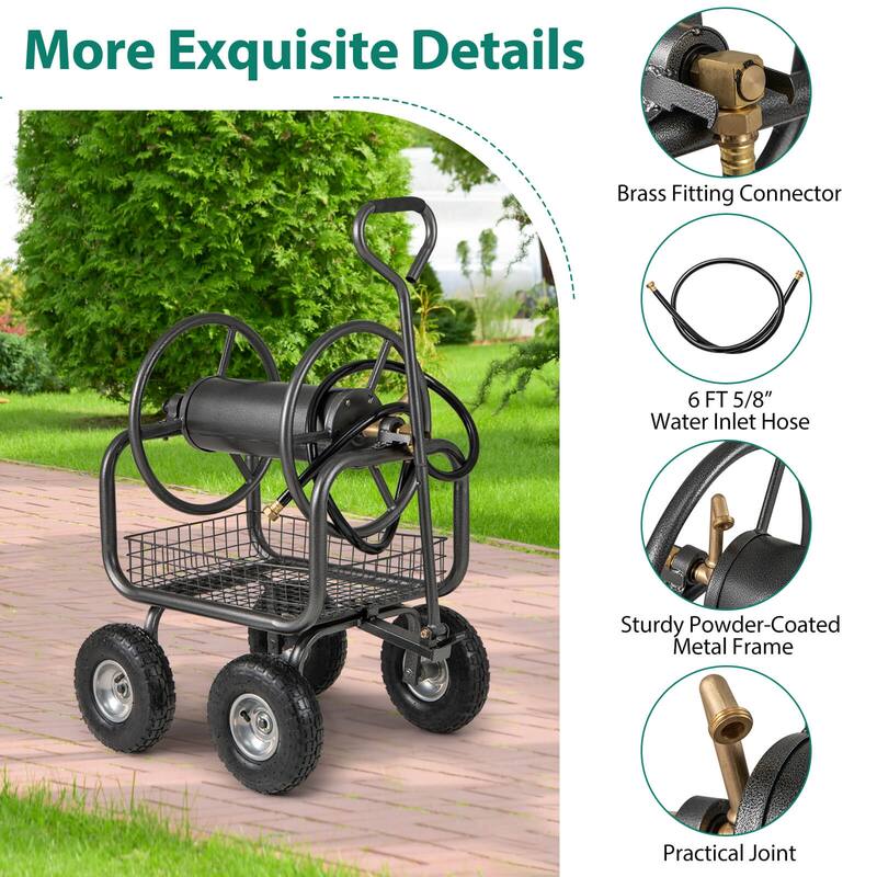 Costway Portable Hose Reel Cart with 300 FT of 5/8” Large Capacity - See Details