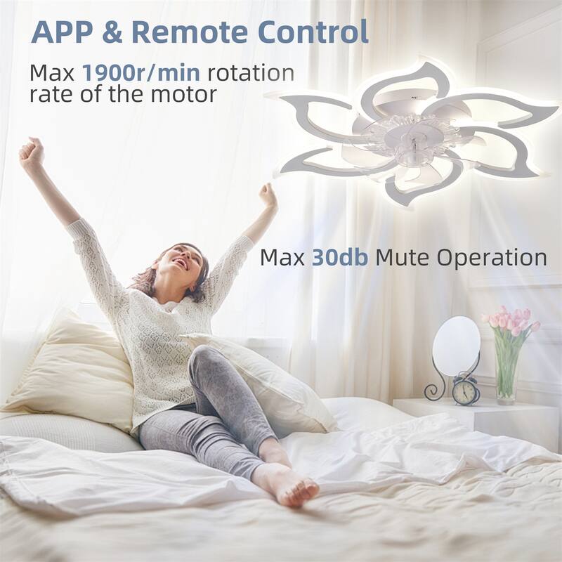 32.6" Ceiling Fan with Lights, Remote Control 3 Color Temperatures