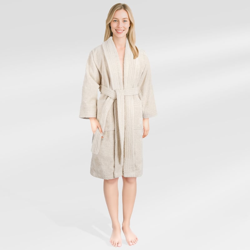 American Soft Linen Women's 100% Cotton Terry Bathrobe - Soft, Absorbent, Quick Dry Turkish Robes for Women