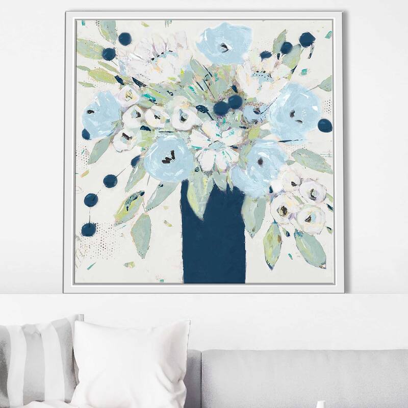 "Blue Bouquet Vase" Print on Floating Canvas