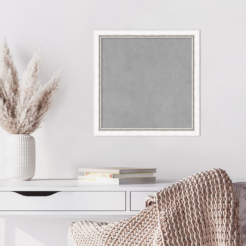 Amanti Art Morgan White Silver Framed Magnetic Board