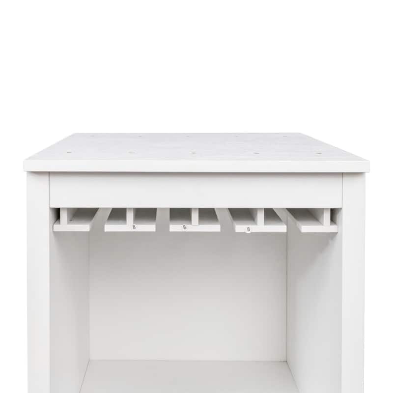 17.85" Modular Wooden Wine Bar Storage Cabinet with Shelves & Hutch
