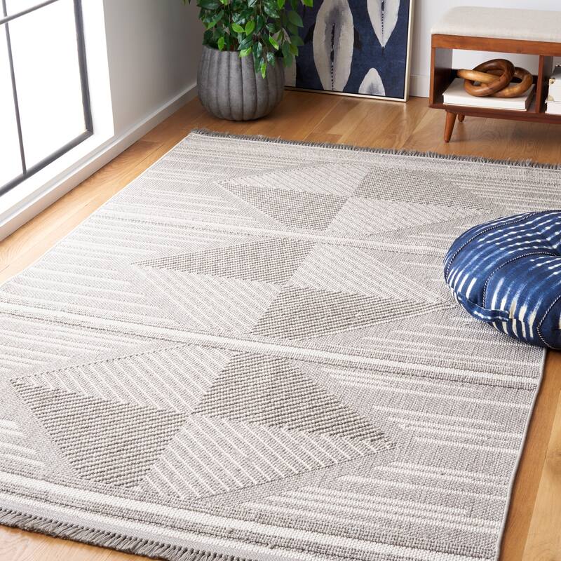 SAFAVIEH Camden Prima Rustic Rug - 9' x 12' - Grey/Ivory