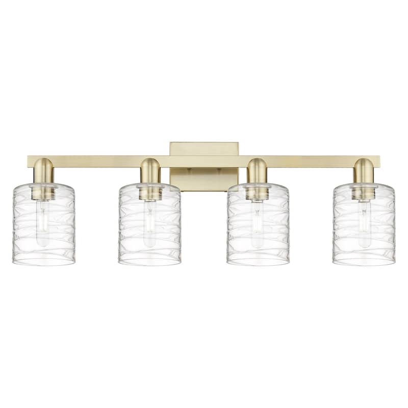 Innovations Lighting 716-4W-11-32 Cobbleskill Vanity Cobbleskill 4 - Antique Brass / Deco Swirl