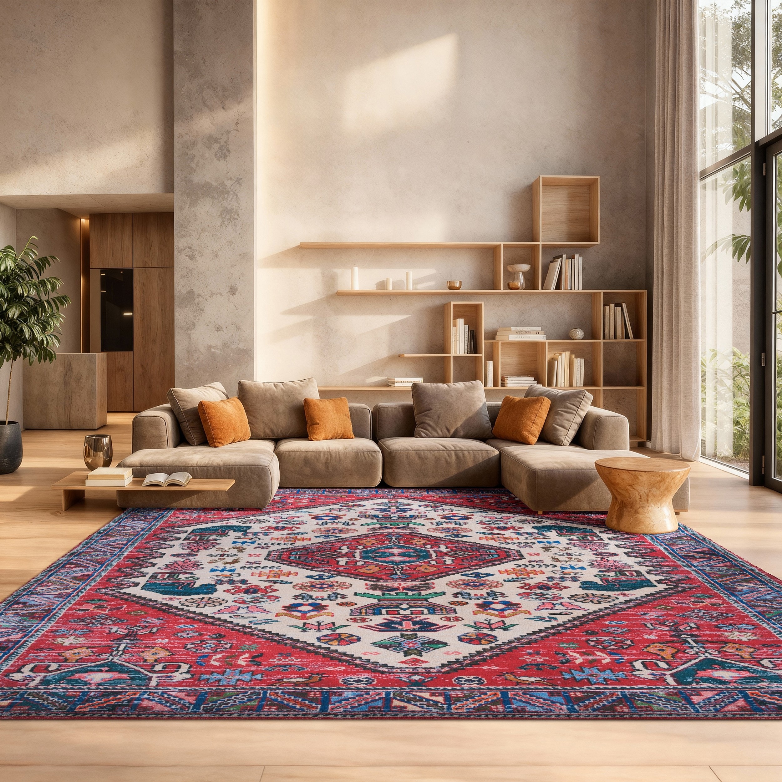 SAFAVIEH Tucson Machine Washable Slip Resistant Eilish Boho Oriental