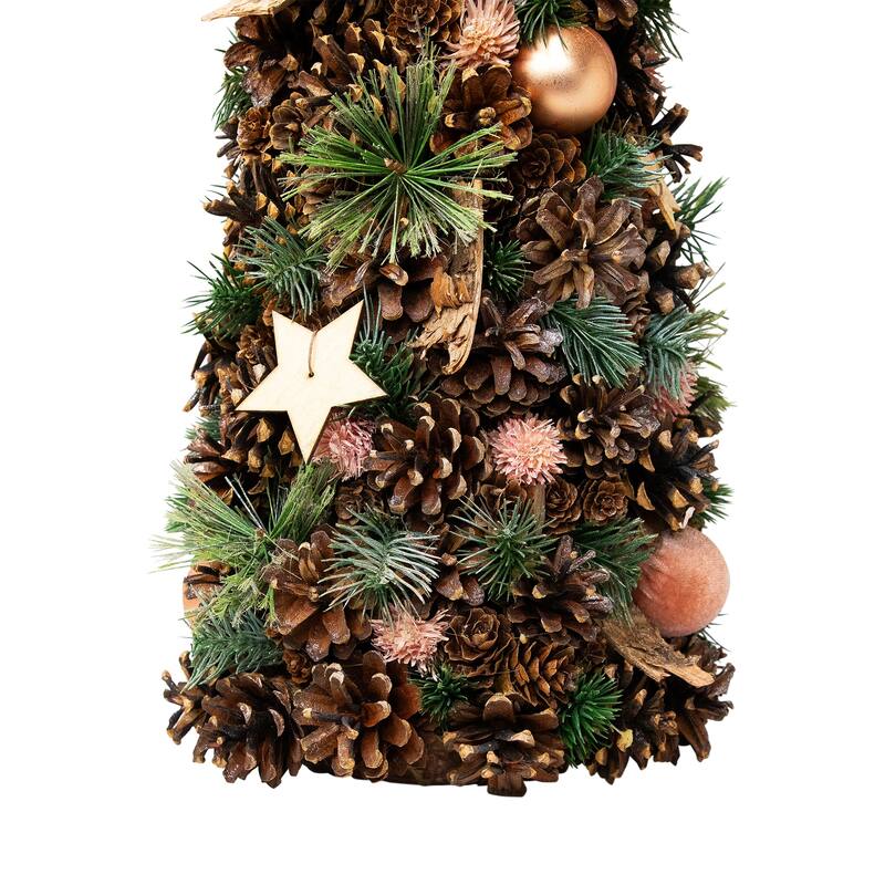 Pinecone and Tree Bark Artificial Christmas Decoration - 24" - 2 Foot