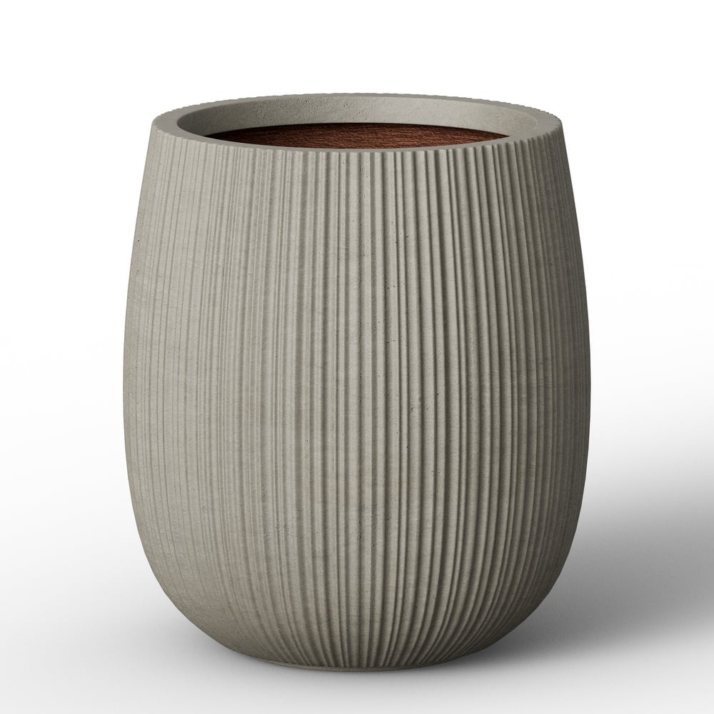 Concrete Tall Round Modern Design Planter with Drainage Hole