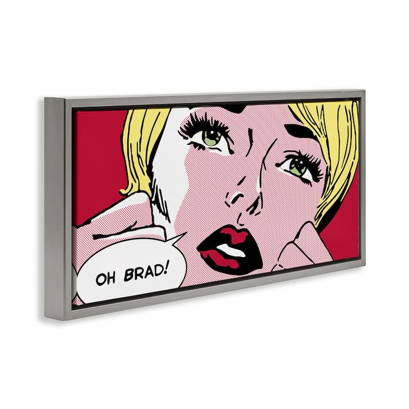 Stupell Iconic Pop Comic Woman Framed Floater Canvas Wall Art Design By Sheila B.
