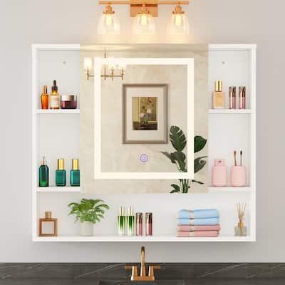 Medicine Cabinet Mirror with Led Light - 5.3"D x 27.5"W x 24.3"H