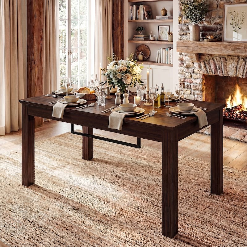 63" Convertible Board Game Table Multi-Purpose Dining & Work Table with Hidden Gaming Surface, Removable Top Panels