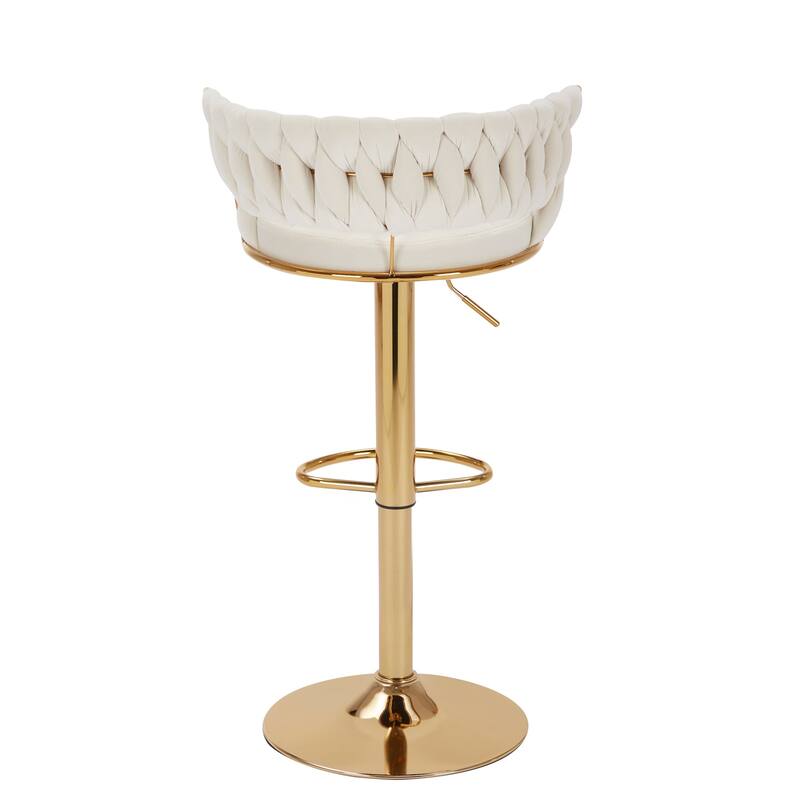 VECELO Set of 4 Bar Stools Adjustable Swivel with Metal Frame Modern Bar Stools with Back for Dining Room