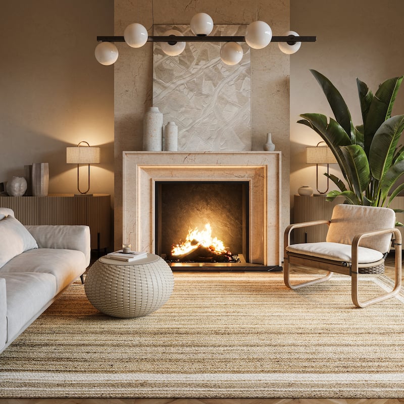 Nuloom Rikki Coastal Braided Jute Area Rug - 4' x 6' - Off White