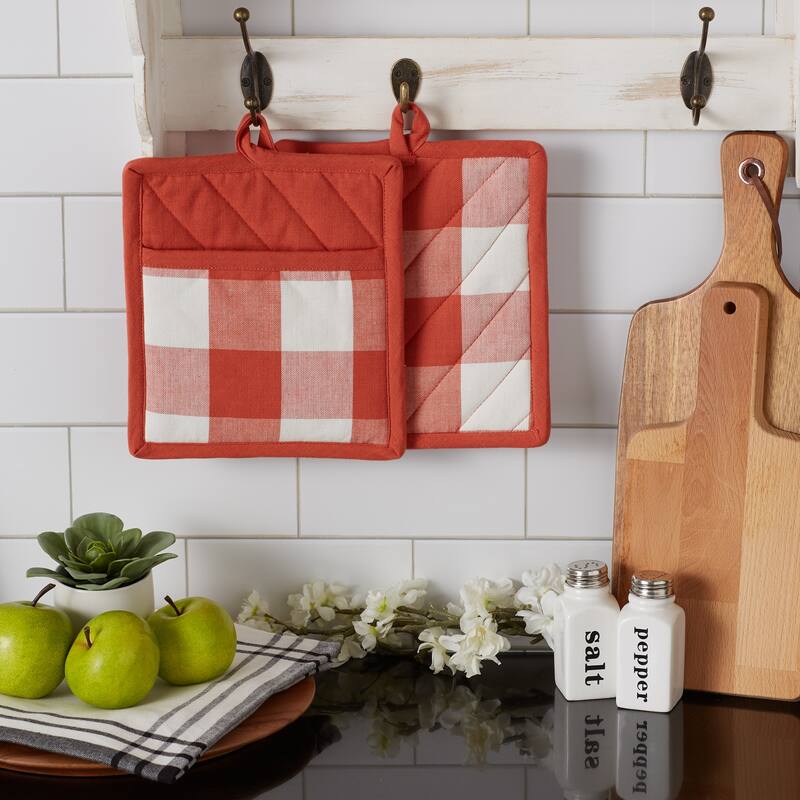 DII Vintage Red Buffalo Check Dishtowel (Set of 3)