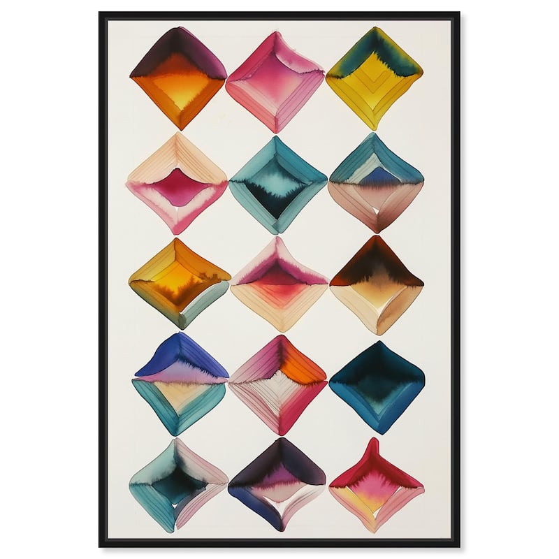 Diamond Grid Canvas by Art Remedy - 30" x 45" - Black