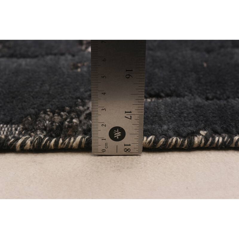 ECARPETGALLERY Hand-knotted Tangier Grey Wool Rug - 10'7 x 13'11