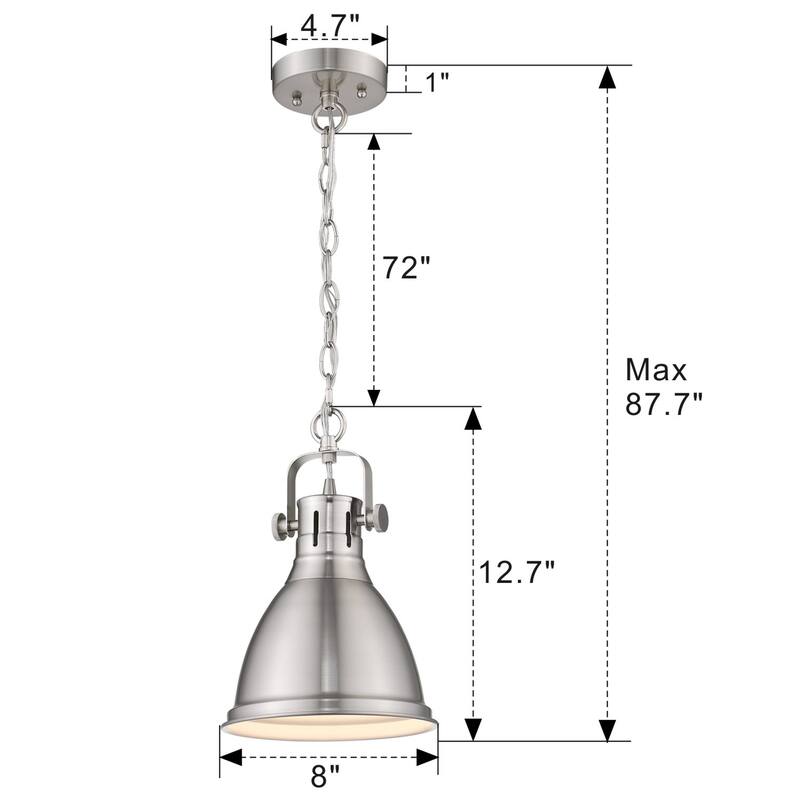 1-Light Farmhouse Ceiling Pendant Light,Vintage Hanging Light with Dome Shade, Oil Rubbed Bronze Finish