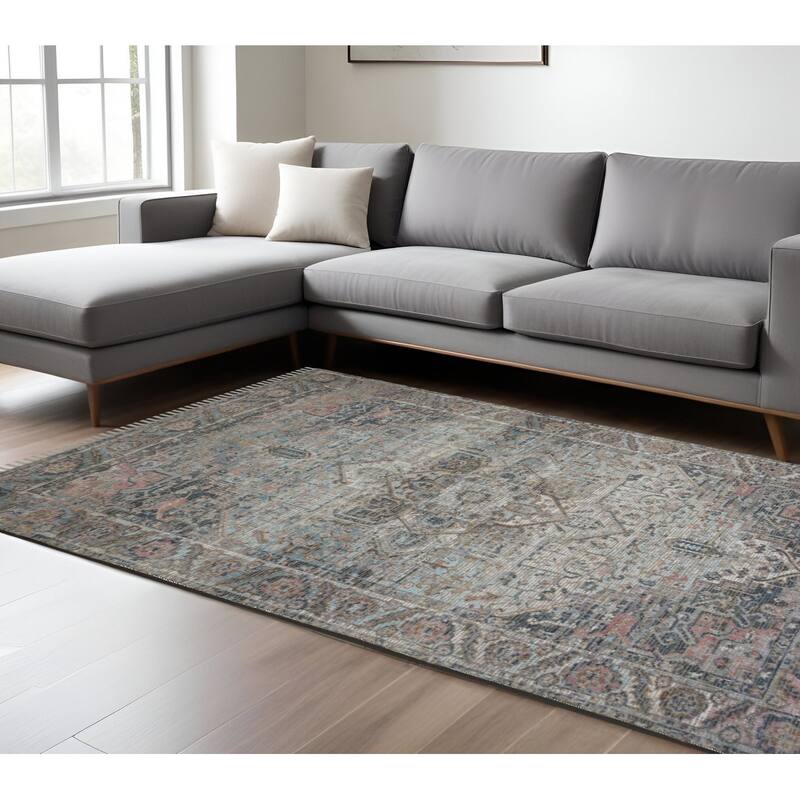 HomeRoots Oriental Transitional Rectangle Area Rug - 120.00 in. x 96.00 in.  x 0.20 in.