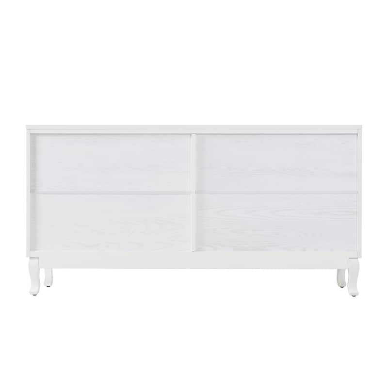 Four-Door Sideboard with Elegant Wavy Pattern and Arched Groove Design