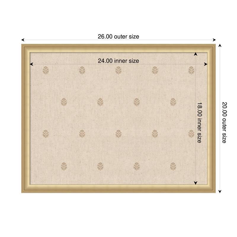 Kate and Laurel Pinboard Beige Botanical Block Print