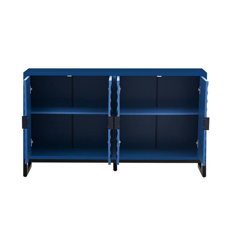 Modern water wave door design adjustable divider dining cabinet