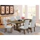 preview thumbnail 16 of 44, 7-Pc Kitchen Dinning Set with Rectangle Table and Parson Chairs - Distressed Jacobean Finish (Color Option) LAEL7-78-05