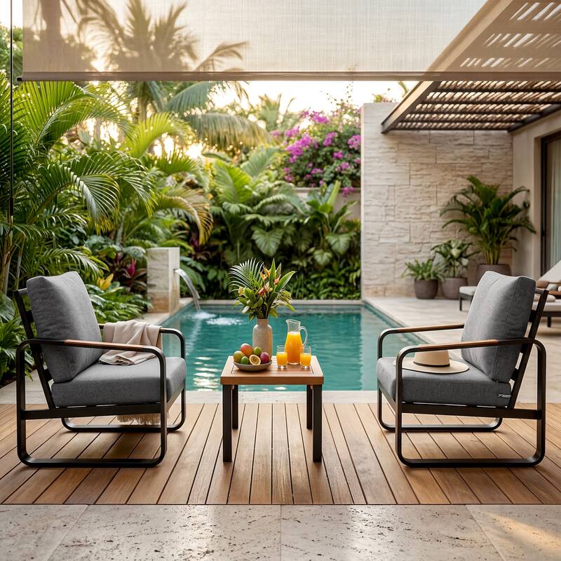 3-Piece Outdoor Patio Conversation Set