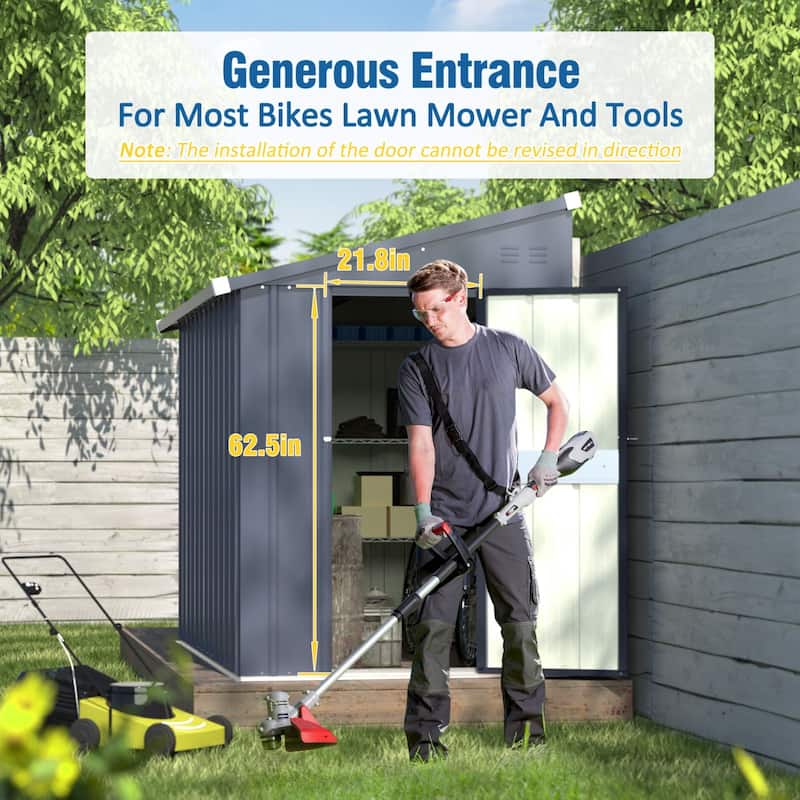 VEIKOUS Outdoor Storage Shed with lean-to Roof for Backyard