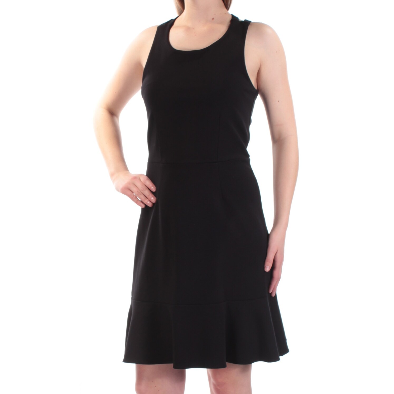 women's black fit and flare dress
