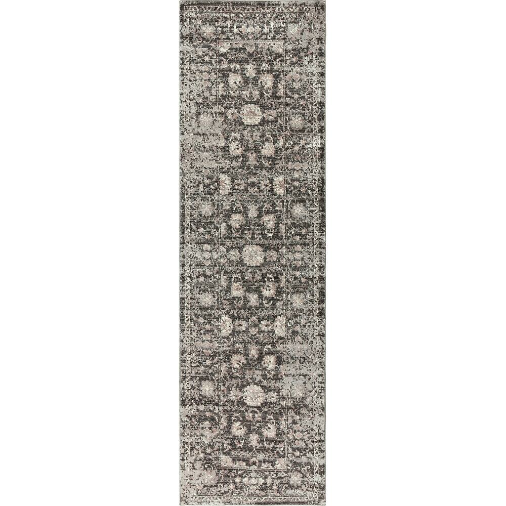 Swagger Collection Gray Floral Distress Rug