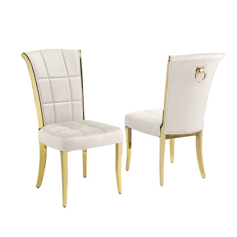 Best Quality Furniture D432/3-SC320-7 Dining Set with 87" White Marble Top