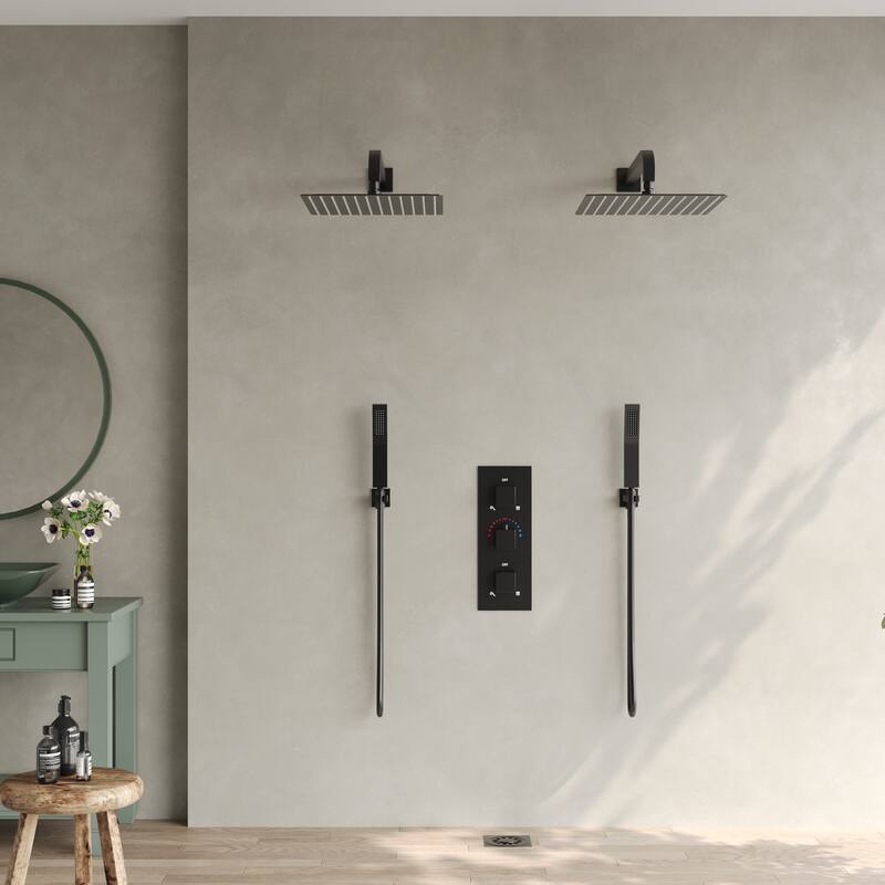 EVERSTEIN Dual Shower System 12" Rain Shower Head with High Pressure Handheld Sprays