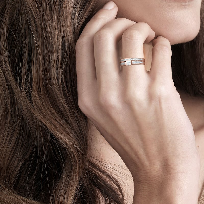 IGI Certified 1ct TDW Princess Cut Diamond Bridal Set in 14K Rose Gold for Women