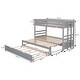 preview thumbnail 15 of 16, Versatile Twin over Pull-out Bunk Bed with Trundle - Space-Saving, Solid Pine Construction, Enhanced Safety Features