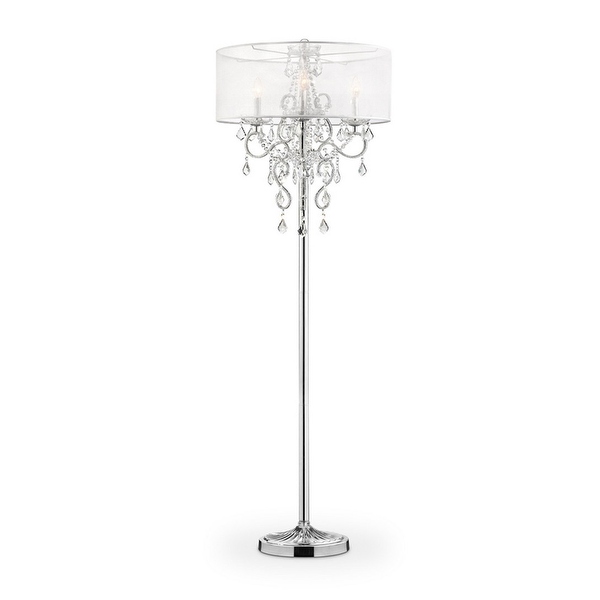 Silver tall floor lamp hot sale