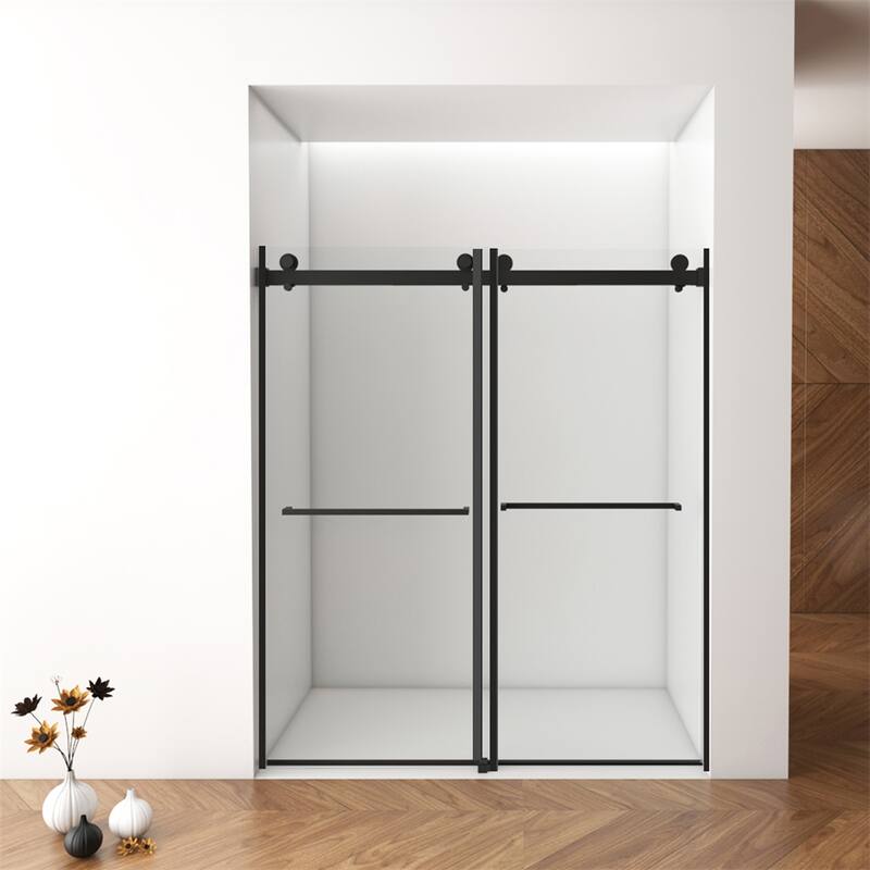 56"-60"W x 76"H Frameless Shower Door,Double Sliding Shower Door