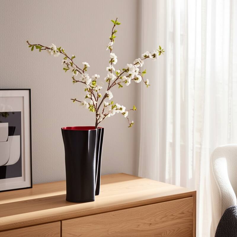 Contemporary Sculptural Porcelain Vase with Textured Ribbed Design