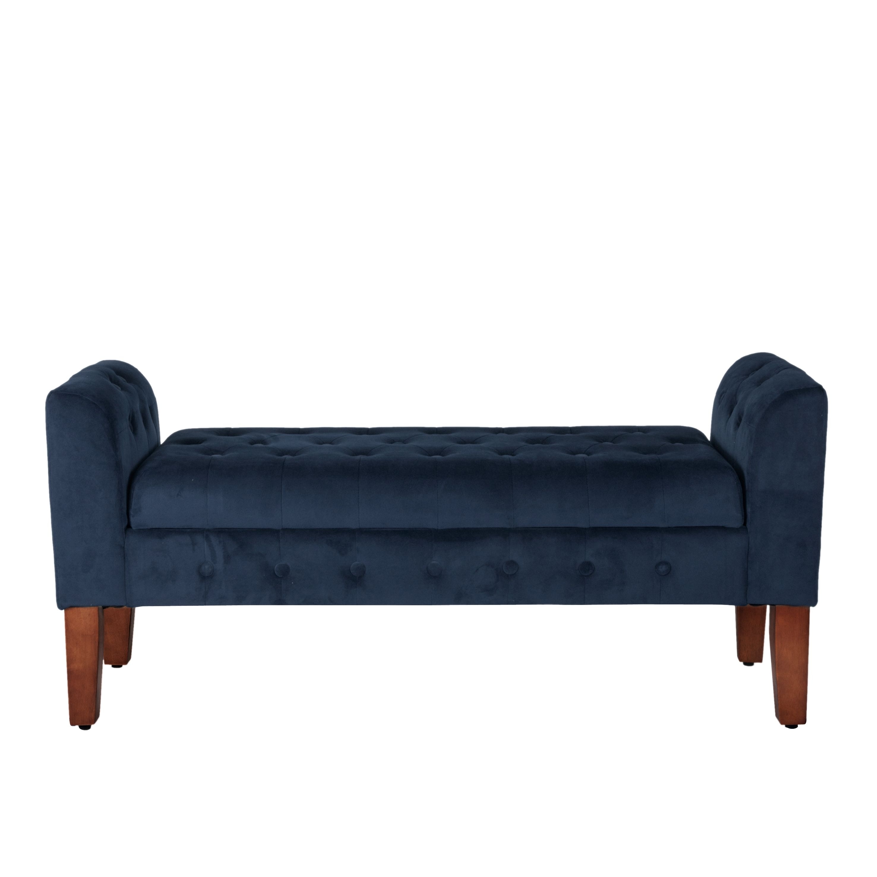 Copper Grove Malakoff Navy Velvet Storage Bench Settee Bed Bath Beyond 9815422
