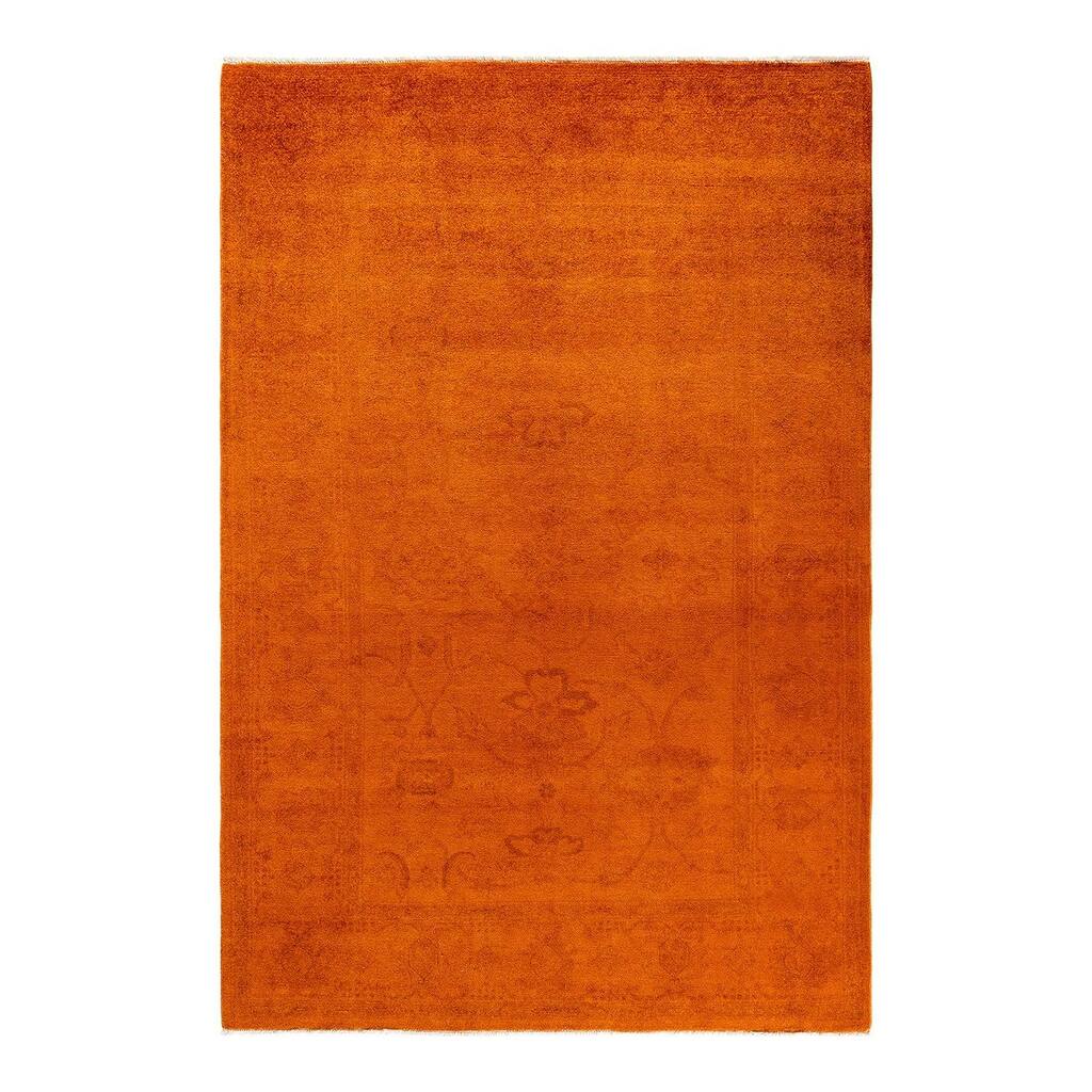 Vibrance, One-of-a-Kind Hand-Knotted Area Rug - Orange, 5' 1" x 7' 6" - 5' 1" x 7' 6"