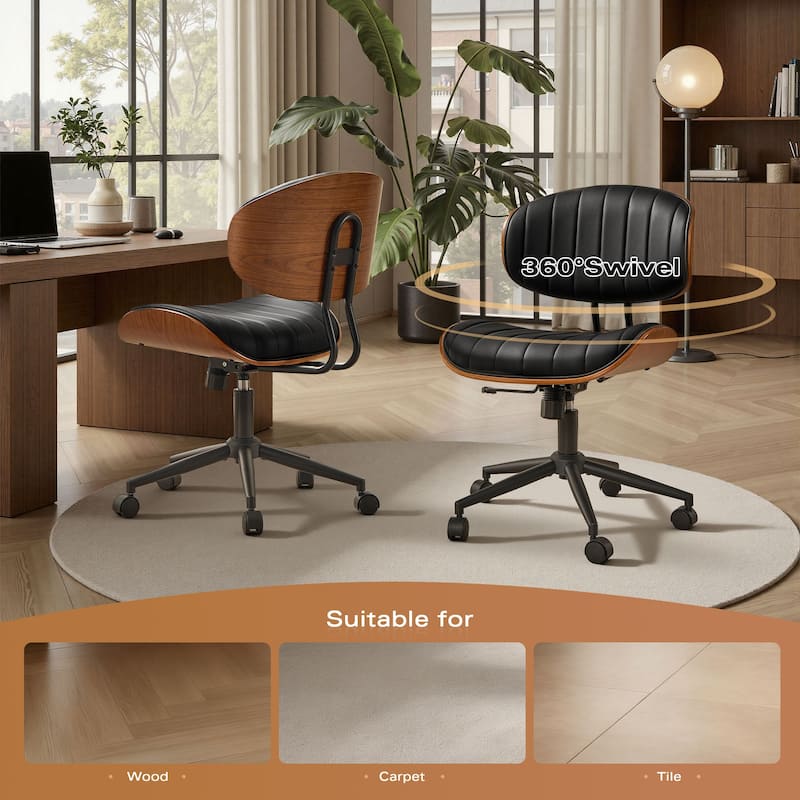 OVIOS Armless Adjustable Ergonomic Office Chair - N/A